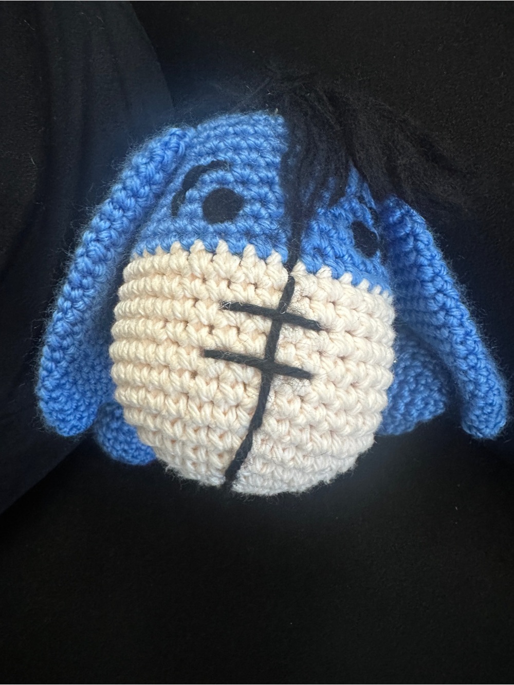 Handmade Amigurumi Crochet Eeyore Inspired Plush - Blue & Cream